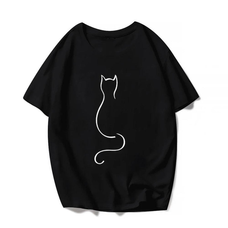 Blusa Feminina Oversized - Estampa de Gato - Aura Beauty 